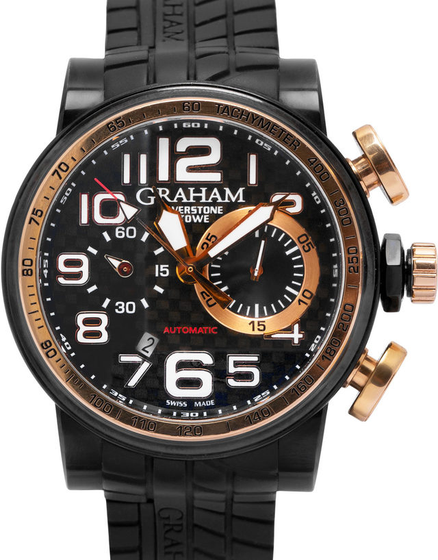 Graham Silverstone Stowe 2bldz.b12a  Arabic Numerals  2011  Good  Case Material Rose Gold  Bracelet Material: Rubber