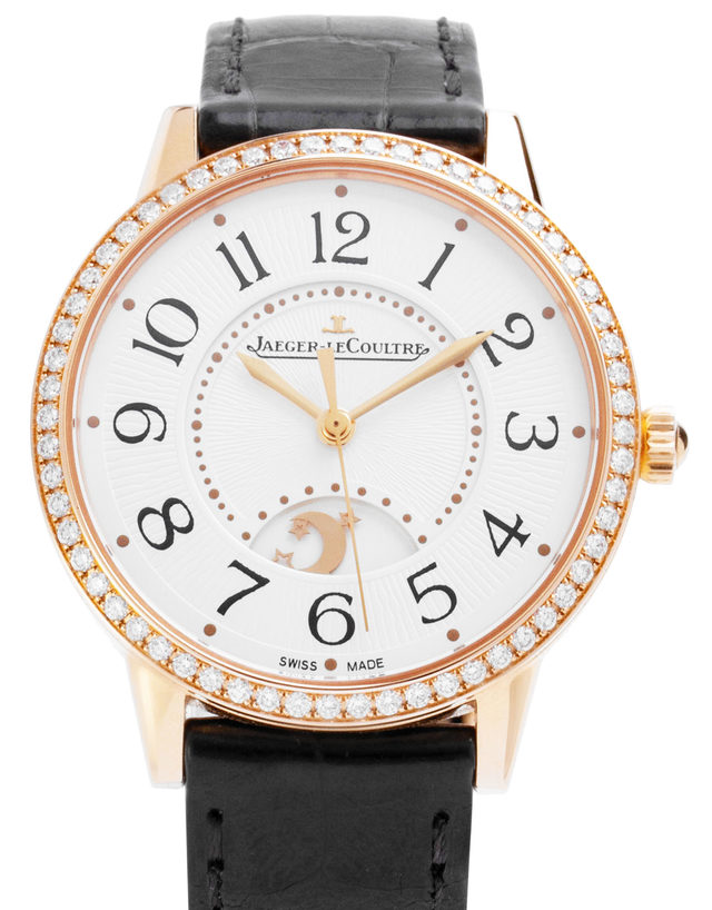 Jaeger-lecoultre Rendez-vous NightandDay Q3442430  Arabic Numerals  2021  Very Good  Case Material Rose Gold  Bracelet Material: Leather