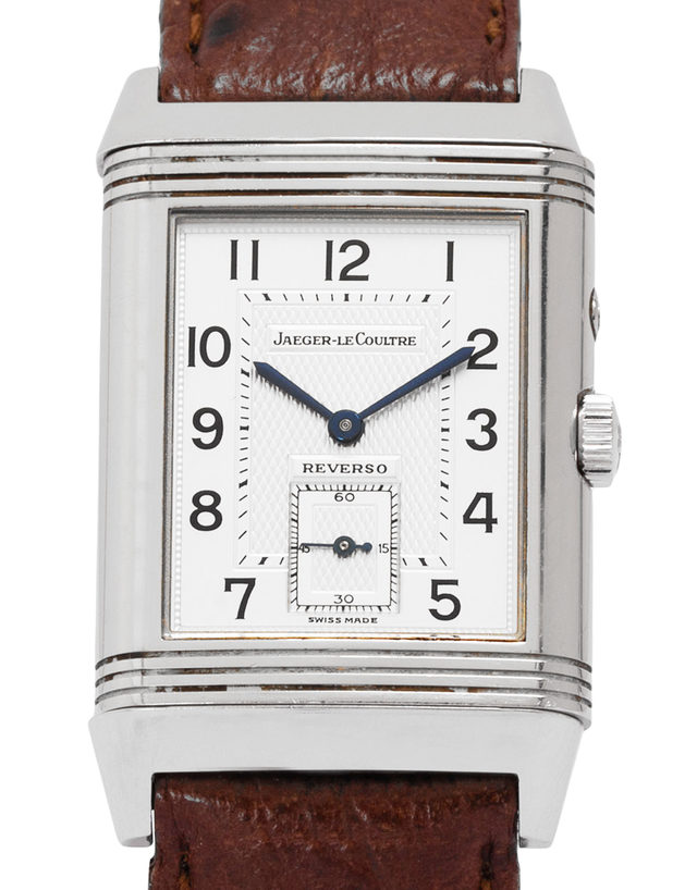 Jaeger-lecoultre Reverso Duoface DayandNight 270.8.54  Arabic Numerals  1998  Good  Case Material Steel  Bracelet Material: Leather