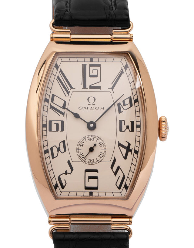 Omega Museum Collection 5703.30.01  Arabic Numerals  2005  Very Good  Case Material Rose Gold  Bracelet Material: Leather