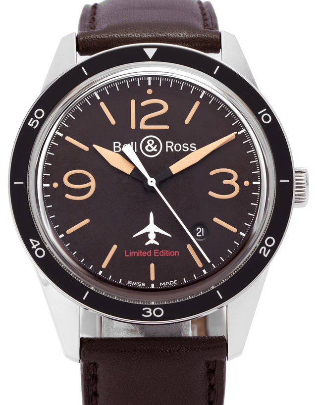 Bell And Ross Br 123 Falcon  Br-123-92  Falcon  Baton  2013  Very Good  Case Material Steel  Bracelet Material: Leather
