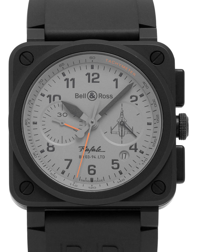 Bell And Ross Br03 Rafale Br03-rafale  Arabic Numerals  2021  Very Good  Case Material Ceramic  Bracelet Material: Rubber