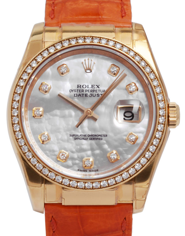 Rolex Datejust 116188  Baton  2016  Very Good  Case Material Yellow Gold  Bracelet Material: Leather