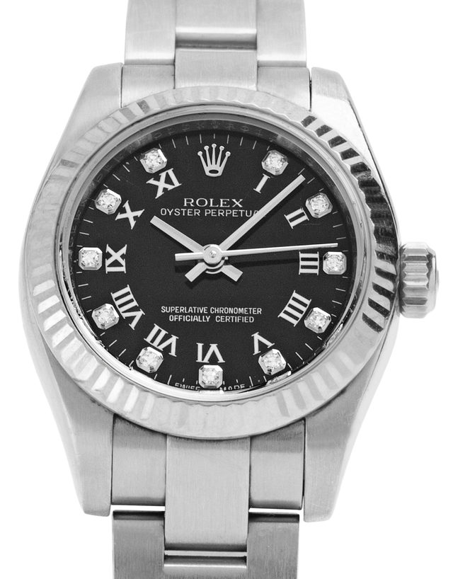 Rolex Lady Oyster Perpetual 176234  Roman Numerals  2008  Used  Case Material Steel  Bracelet Material: Steel