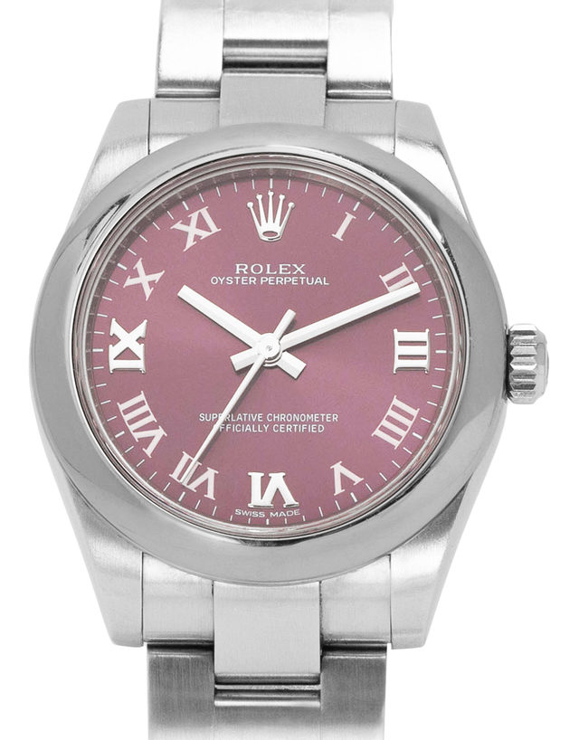 Rolex Lady Oyster Perpetual 177200  Roman Numerals  2015  Good  Case Material Steel  Bracelet Material: Steel