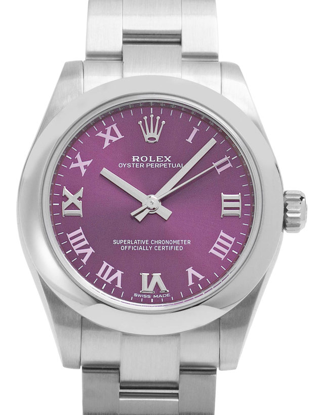 Rolex Lady Oyster Perpetual 177200  Roman Numerals  2017  Very Good  Case Material Steel  Bracelet Material: Steel
