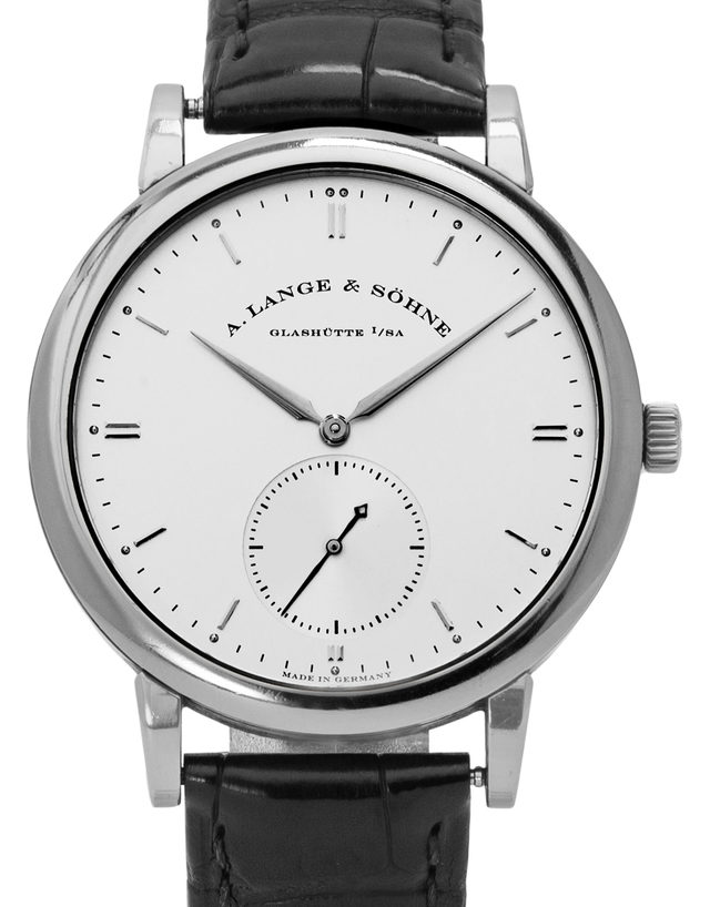 A. LangeandSohne Saxonia 307.026  Baton  2009  Good  Case Material White Gold  Bracelet Material: Leather