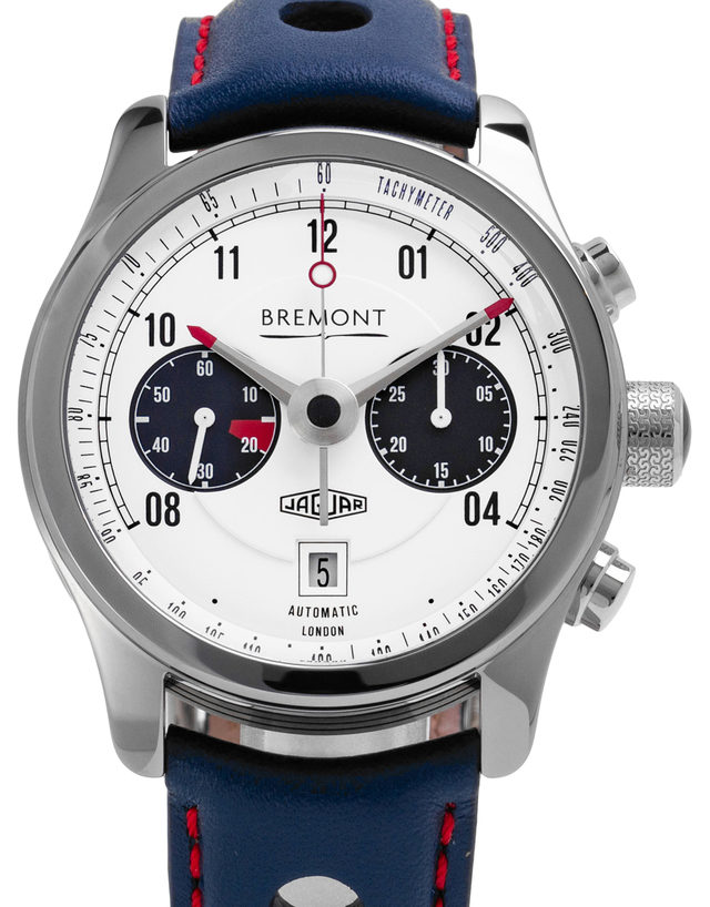 Bremont Jaguar  Bj-mkii-wh-r-s  Arabic Numerals  2021  Very Good  Case Material Steel  Bracelet Material: Leather