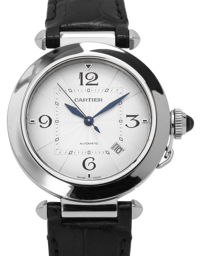 Cartier Pasha Wspa0010  Arabic Numerals  2020  Very Good  Case Material Steel  Bracelet Material: Leather