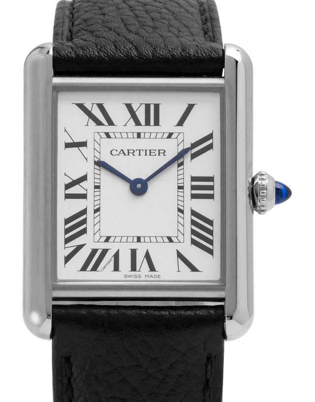 Cartier Tank Must Wsta0041 4323  Roman Numerals  2021  Very Good  Case Material Steel  Bracelet Material: Leather