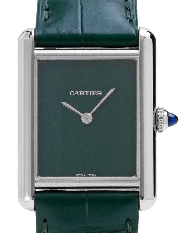 Cartier Tank Must Wsta0056  ---  2021  Very Good  Case Material Steel  Bracelet Material: Leather
