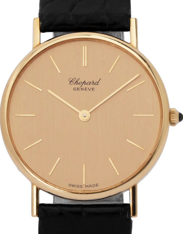 Chopard Classic 1091  Baton  2002  Good  Case Material Yellow Gold  Bracelet Material: Leather