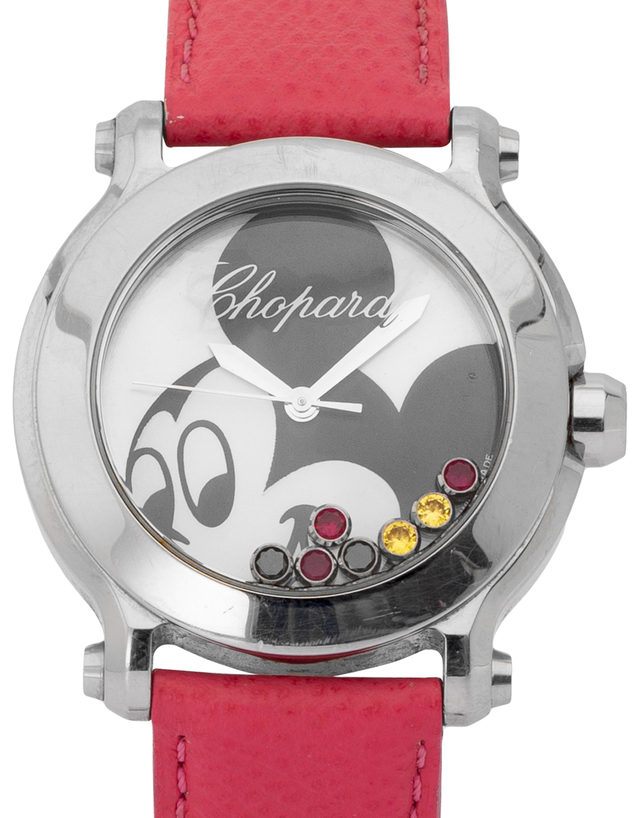 Chopard Happy Sport Happy Mickey 278475-3032  Plain  2013  Very Good  Case Material Steel  Bracelet Material: Leather