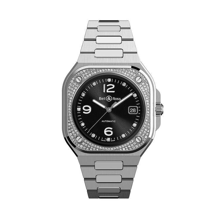 BellandRoss Br 05 Diamond Stainless Steel Bracelet Watch