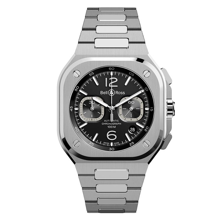 BellandRoss Br 05 Mens Stainless Steel Bracelet Watch