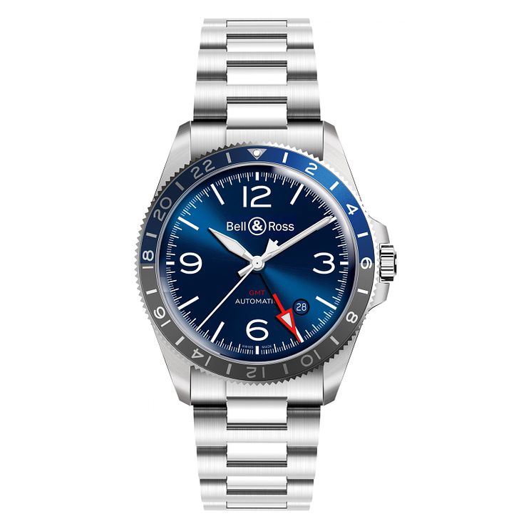 BellandRoss Br V Mens Blue Stainless Steel Watch