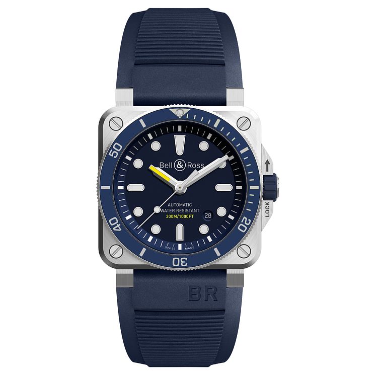 BellandRoss Br-03 Diver Blue Strap Watch