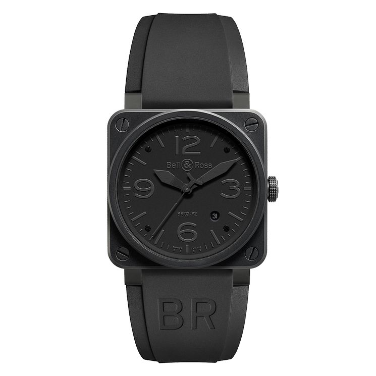 BellandRoss Br03 Mens Ceramic Phantom Black Strap Watch