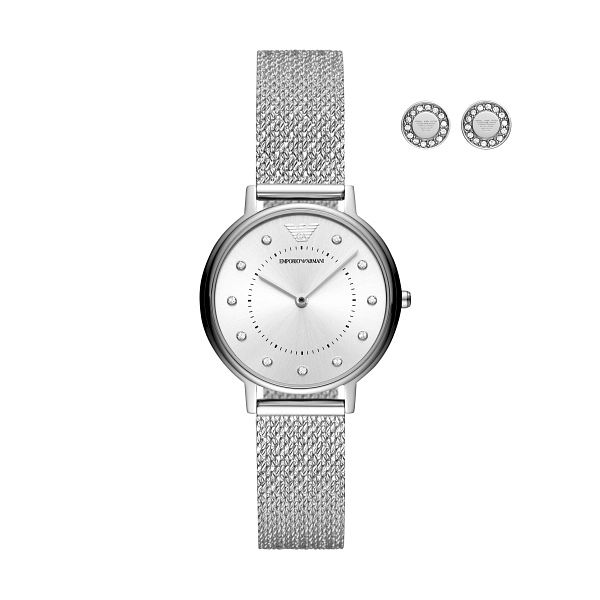 Emporio Armani Ladies Bracelet WatchandStud Earrings Set