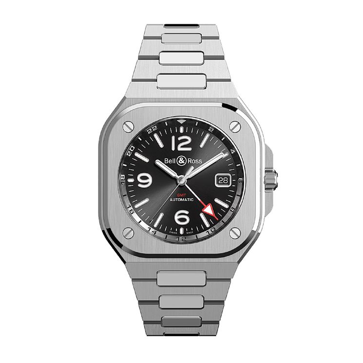 BellandRoss Br05 Gmt Mens Stainless Steel Bracelet Watch