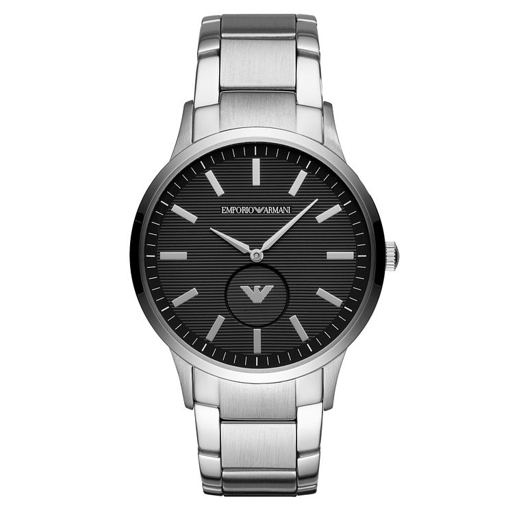 Emporio Armani Mens Black Dial Bracelet Watch