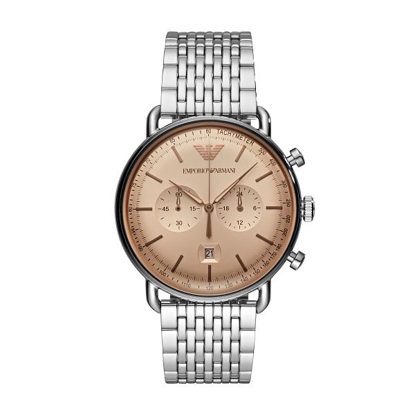 Emporio Armani Mens Chronograph Steel Bracelet Watch