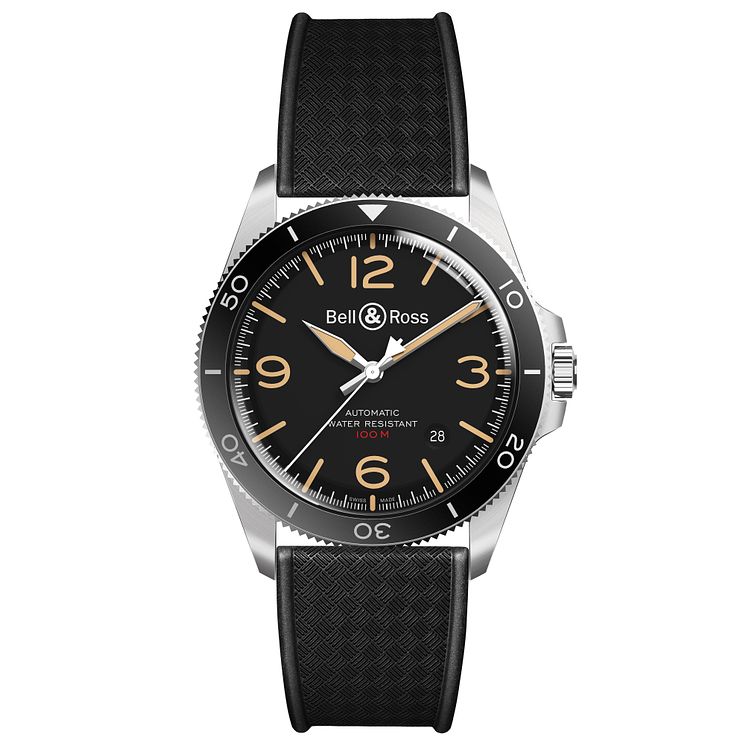 BellandRoss Mens Black Strap Watch