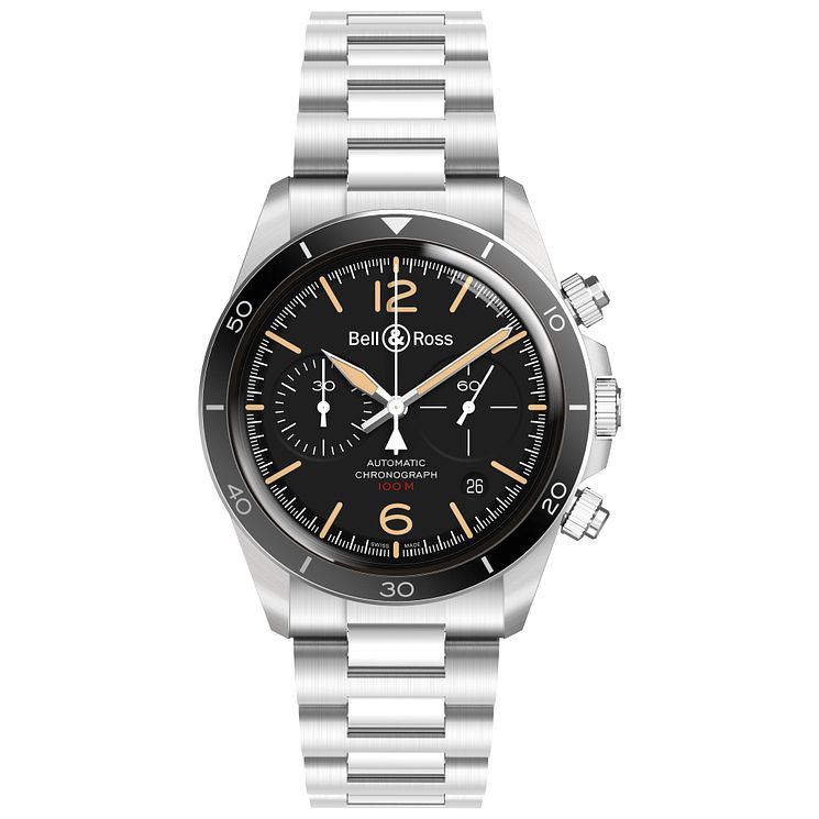 BellandRoss Mens Stainless Steel Bracelet Watch