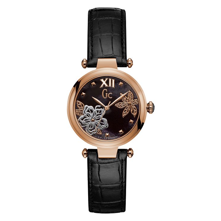 Gc Purechic Ladies Rose Gold Plated Strap Watch