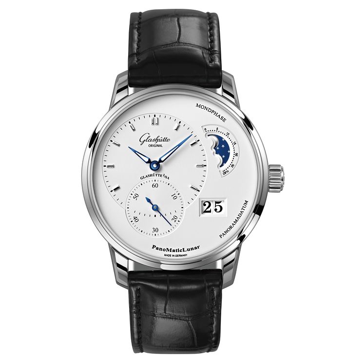 Glashutte Original Panomaticlunar Mens Black Strap Watch