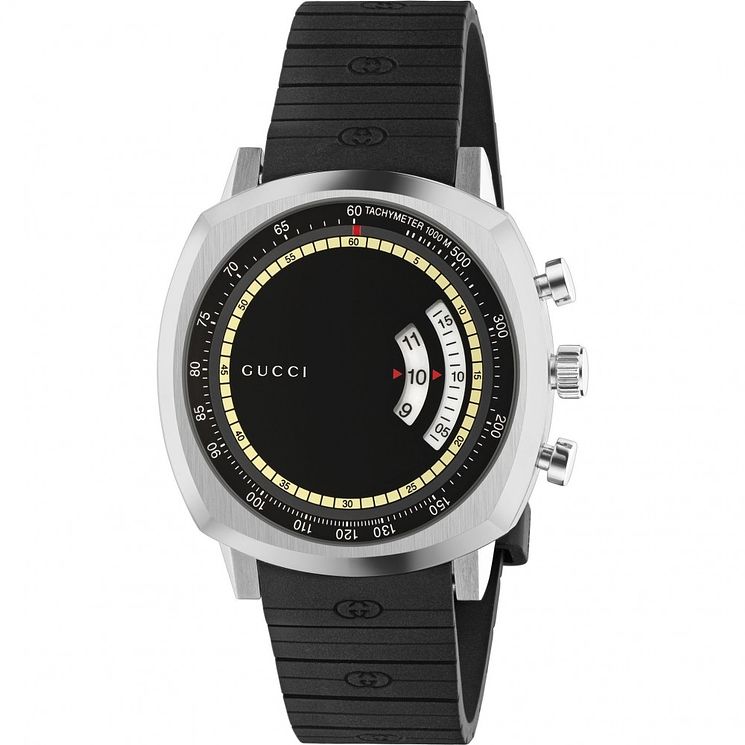 Gucci Grip Mens Stainless Steel Black Bracelet Watch