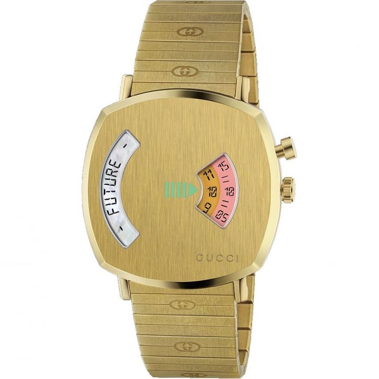 Gucci Grip Unisex Yellow Gold Bracelet Watch