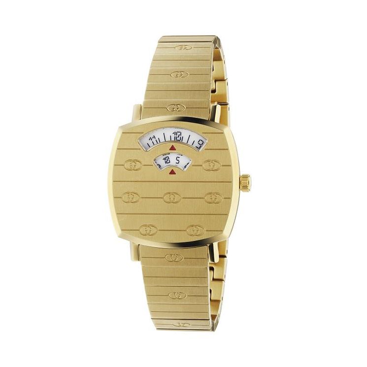 Gucci Grip Unisex Yellow Gold Tone Bracelet Watch