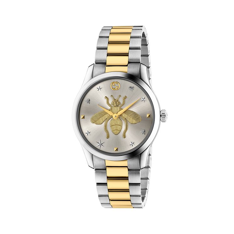 Gucci G-timeless Bee Two Tone Bracelet Watch