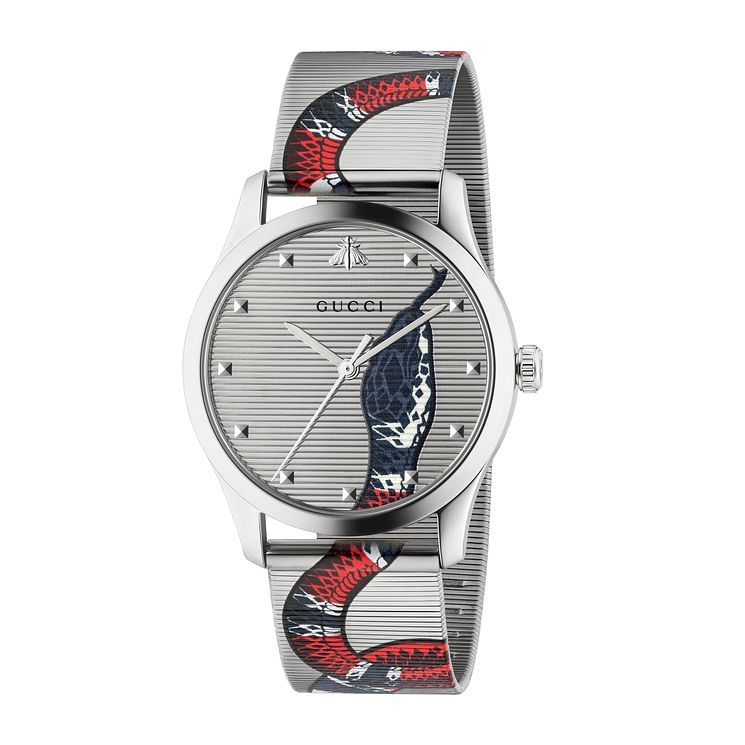 Gucci G-timeless Snake Mesh Stainless Steel Bracelet Watch