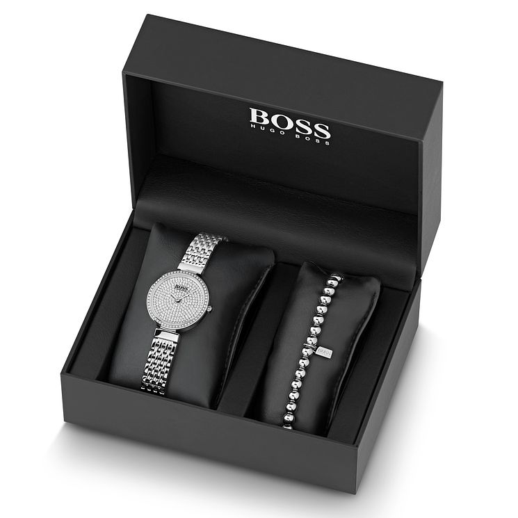 Boss Celebration Ladies Silver Tone 2 Piece Gift Set