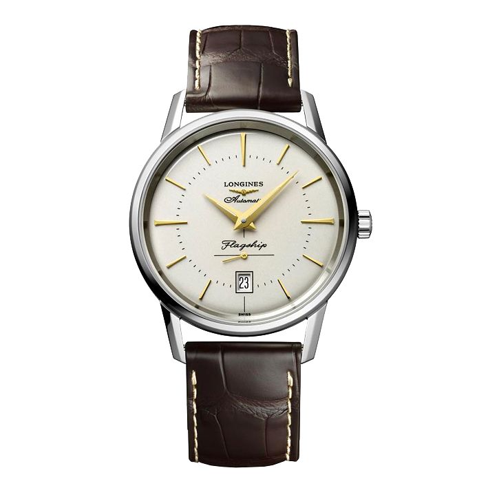 Longines Flagship Heritage Mens Brown Leather Strap Watch