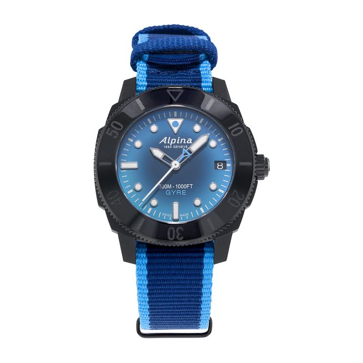 Alpina Seastrong Diver Gyre Ladies Blue Nato Strap Watch