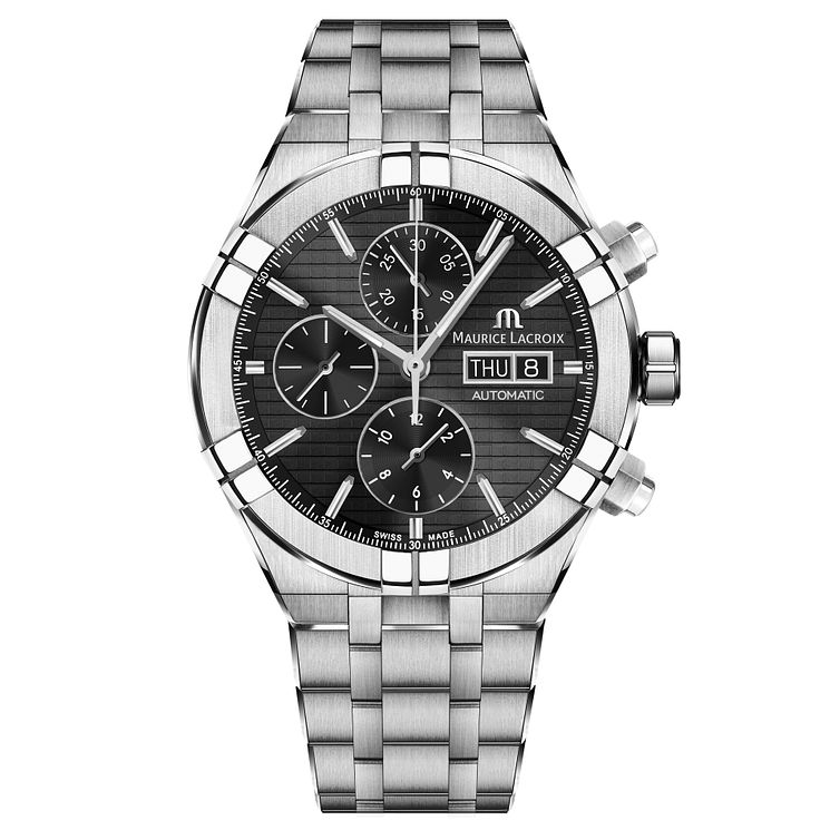 Maurice Lacroix Aikon Mens Black Chronograph Watch