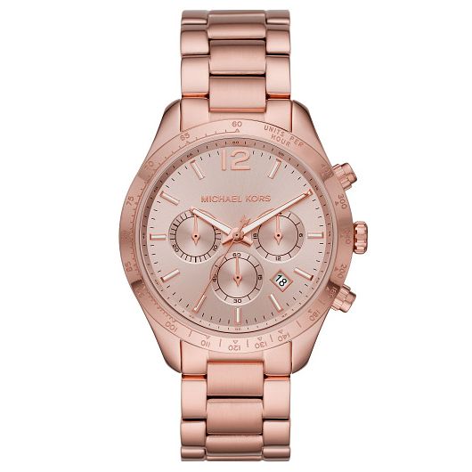 Michael Kors Layton Ladies Rose Gold Tone Bracelet Watch