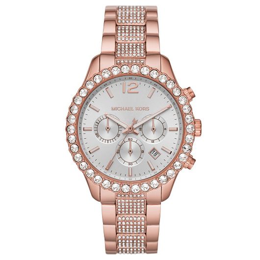 Michael Kors Layton Ladies Two Tone Crystal Bracelet Watch