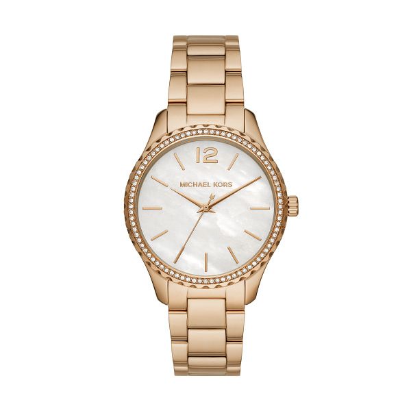 Michael Kors Layton Ladies Yellow Gold Tone Bracelet Watch