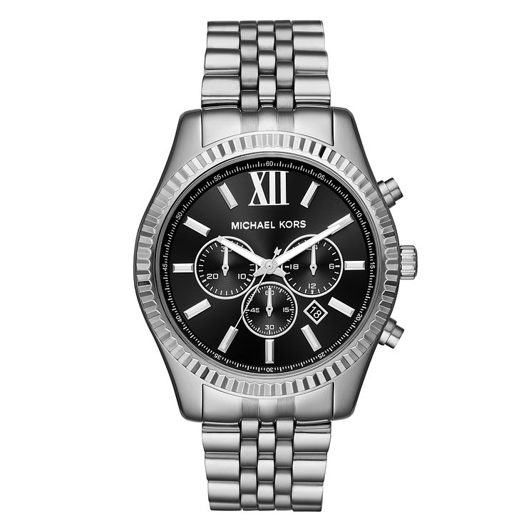 Michael Kors Lexington Mens Black Dial Bracelet Watch