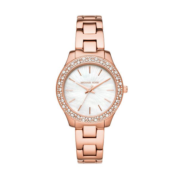 Michael Kors Liliane Ladies Rose Gold Tone Bracelet Watch