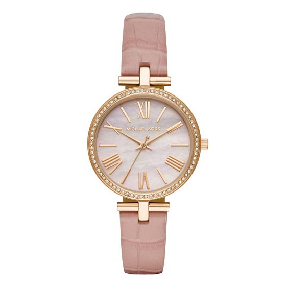 Michael Kors Maci Ladies Blush Pink Leather Strap Watch