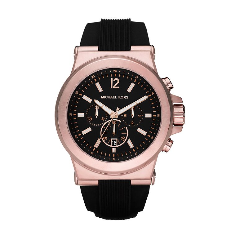 Michael Kors Mens Rose Gold Tone Strap Watch