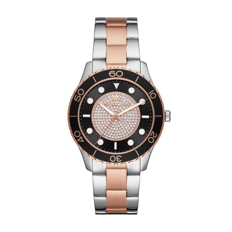 Michael Kors Oversized Runway Dive Two Tone Bracelet Watch