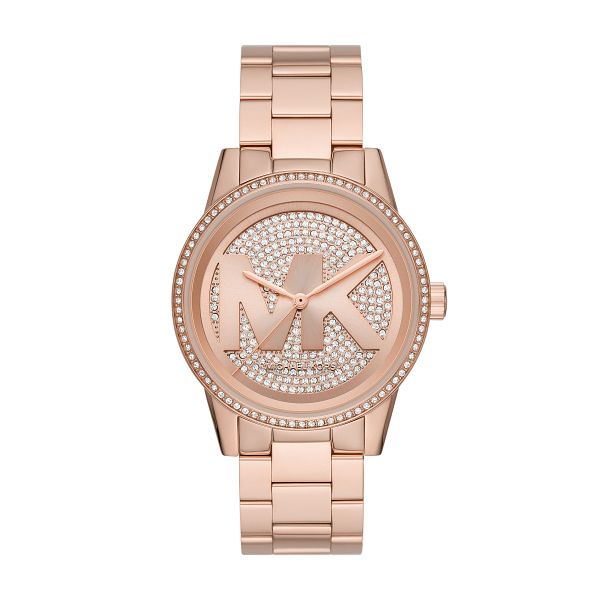 Michael Kors Ritz Crystal Rose Gold Tone Bracelet Watch