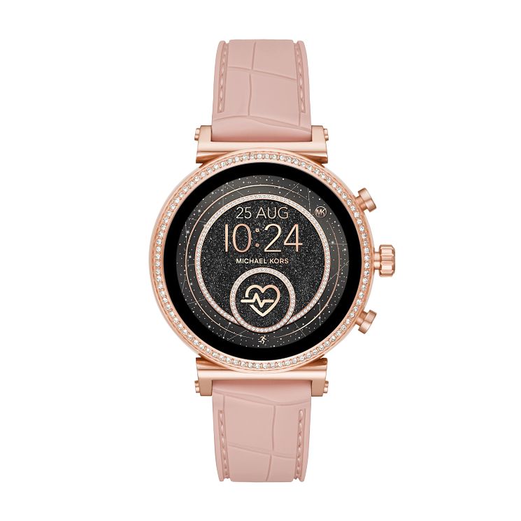 Michael Kors Sofie Hr Gen 4 Pink Silicone Strap Smartwatch