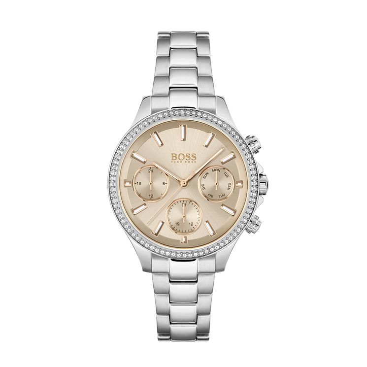 Boss Hera Crystal Ladies Stainless Steel Bracelet Watch